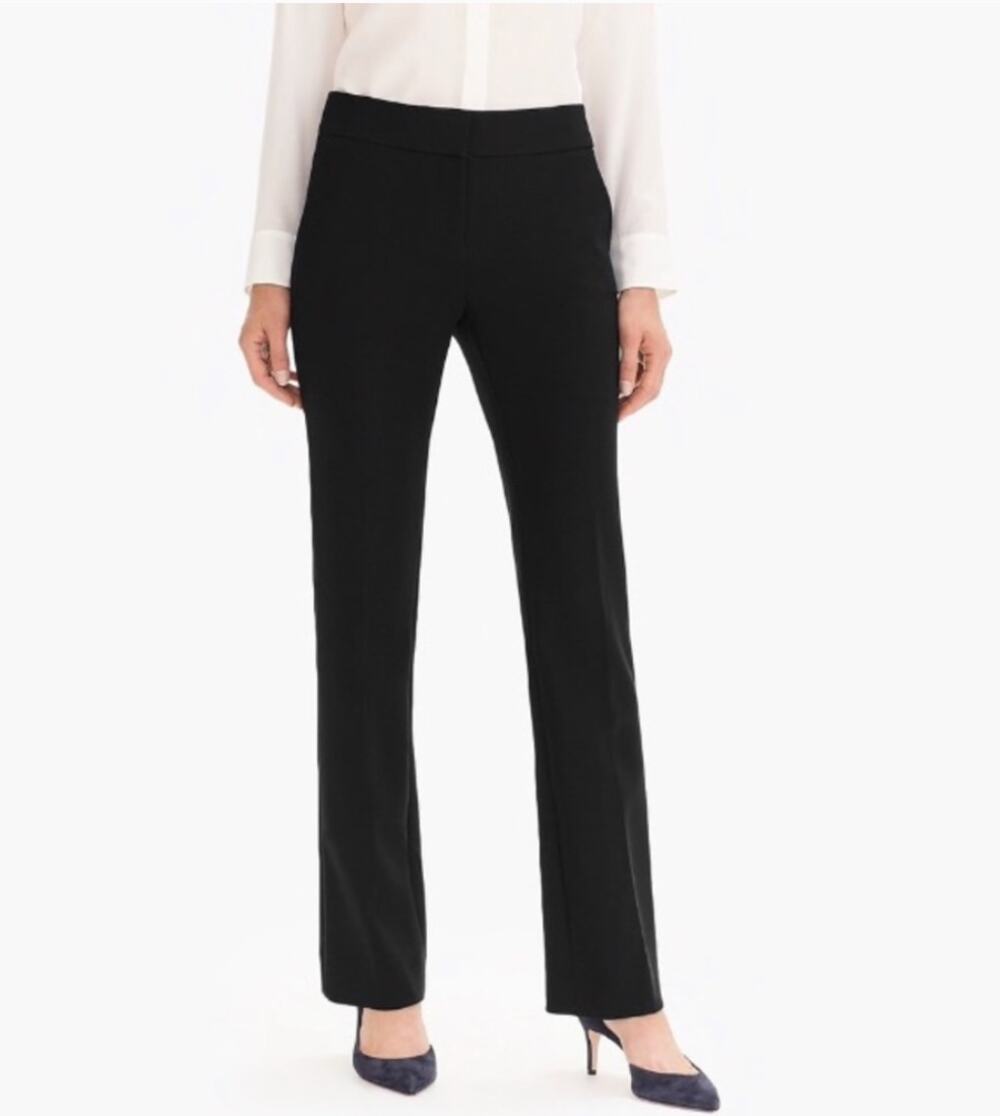 J. Crew 365 Edie Full Length Trouser in Four-Season Stretch Black G8548 Size 6